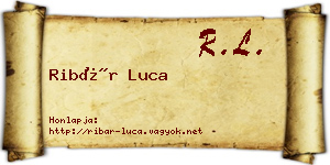 Ribár Luca névjegykártya